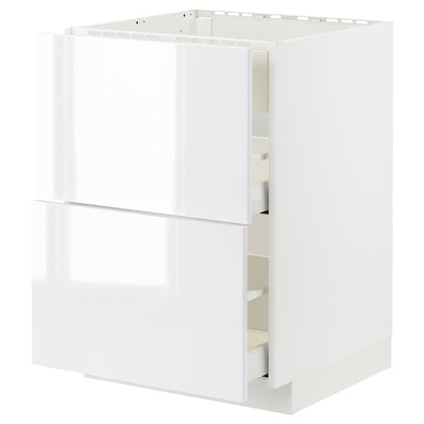 METOD / MAXIMERA - Base cab f hob/int extractor w drw, white/Ringhult white, 60x60 cm - best price from Maltashopper.com 79477787