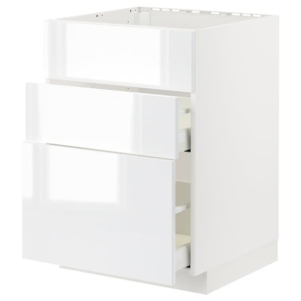 METOD / MAXIMERA - Base cab f hob/int extractor w drw, white/Ringhult white , 60x60 cm - best price from Maltashopper.com 99477630