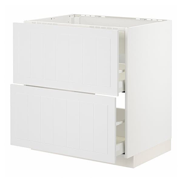 Ikea METOD / MAXIMERA - Base cab f hob/int extractor w drw, white/Stensund white, 80x60 cm