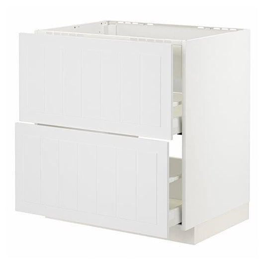 Ikea METOD / MAXIMERA - Base cab f hob/int extractor w drw, white/Stensund white, 80x60 cm