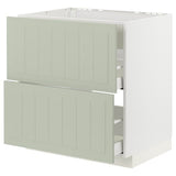 METOD / MAXIMERA base cab f hob/int extractor w drw, white/Stensund light green, 80x60 cm