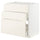 METOD / MAXIMERA base cab f hob/int extractor w drw, white/Voxtorp high-gloss light beige, 80x80x61.6 cm