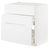 METOD / MAXIMERA base cab f hob/int extractor w drw, white/Voxtorp matt white, 80x60 cm