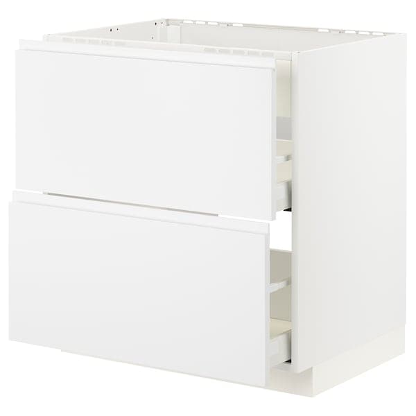 Ikea METOD / MAXIMERA - Base cab f hob/int extractor w drw, white/Voxtorp matt white ,