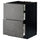 METOD / MAXIMERA base cab f hob/int extractor w drw, black/Kalhyttan dark grey concrete effect, 60x60 cm
