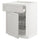 METOD / MAXIMERA base cab f hob/drawer/2 wire bskts, white/Lerhyttan light grey, 60x60 cm