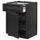 METOD / MAXIMERA - METOD / MAXIMERA Base cab f hob/drawer/2 wire bskts, black/Lerhyttan black stained, 60x60 cm