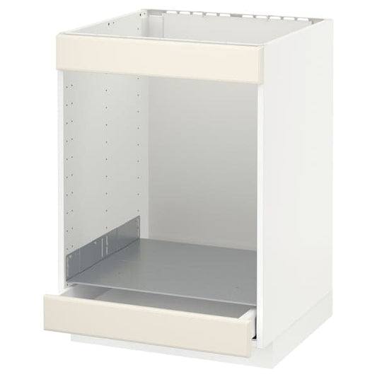 Ikea METOD / MAXIMERA - Base cab for hob+oven w drawer, white/Bodbyn off-white, 60x60 cm