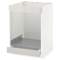 METOD / MAXIMERA - Base cab for hob+oven w drawer, white/Ringhult light grey, 60x60 cm - best price from Maltashopper.com 89168963