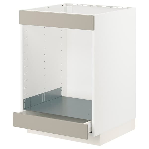 Ikea METOD / MAXIMERA - Base cab for hob+oven w drawer, white/Stensund beige, 60x60 cm