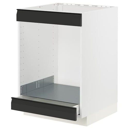 METOD / MAXIMERA - Base cab for hob+oven w drawer, white/Upplöv matt anthracite, 60x60 cm