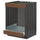 METOD / MAXIMERA - METOD / MAXIMERA Base cab for hob+oven w drawer, black Enköping/brown walnut effect, 60x60 cm