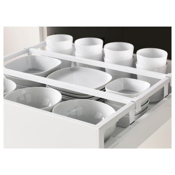 METOD / MAXIMERA - Hi cab w shlvs/4 drawers/dr/2 frnts, white/Bodbyn grey , 60x60x220 cm - Premium Kitchen & Dining Furniture Sets from Ikea - Just €657.99! Shop now at Maltashopper.com