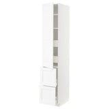 METOD / MAXIMERA hi cab w shlvs/4 drawers/dr/2 frnts, white Enköping/white wood effect, 40x60x220 cm