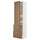 METOD / MAXIMERA hi cab w shlvs/4 drawers/dr/2 frnts, white/Tistorp brown walnut effect, 60x60x220 cm