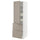 METOD / MAXIMERA hi cab w shlvs/4 drawers/dr/2 frnts, white/Upplöv matt dark beige, 60x60x200 cm