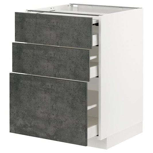 METOD / MAXIMERA - Mobile/superficie estr/3 cassetti , 60x60 cm - best price from Maltashopper.com 89433217