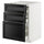 METOD / MAXIMERA - Bc w pull-out work surface/3drw, white/Lerhyttan black stained , 60x60 cm