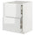 METOD / MAXIMERA - Bc w pull-out work surface/3drw, white/Ringhult light grey , 60x60 cm