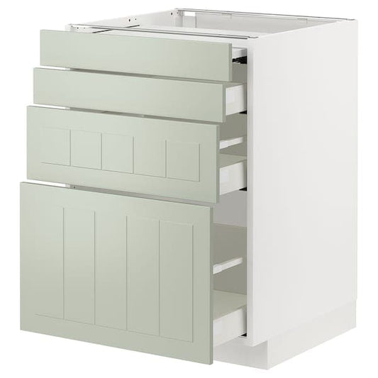 Ikea METOD / MAXIMERA - Bc w pull-out work surface/3drw, white/Stensund light green, 60x60 cm