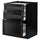 METOD / MAXIMERA bc w pull-out work surface/3drw, black/Lerhyttan black stained, 60x60 cm