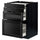 METOD / MAXIMERA bc w pull-out work surface/3drw, black/Lerhyttan black stained, 60x60 cm