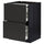 METOD / MAXIMERA bc w pull-out work surface/3drw, black/Nickebo matt anthracite, 60x60 cm