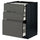 METOD / MAXIMERA bc w pull-out work surface/3drw, black/Voxtorp dark grey, 60x60 cm