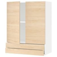 METOD / MAXIMERA - Wall cabinet w 2 doors/2 drawers, white/Askersund light ash effect, 80x100 cm - best price from Maltashopper.com 79454984