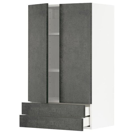 METOD / MAXIMERA - Wall unit with 2 doors/2 drawers , 60x100 cm - best price from Maltashopper.com 79457039