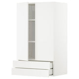 METOD / MAXIMERA wall cabinet w 2 doors/2 drawers, white/Veddinge white, 60x100 cm