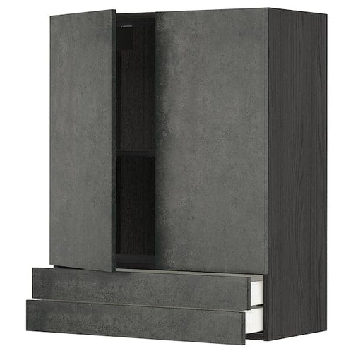 METOD / MAXIMERA - Wall unit with 2 doors/2 drawers , 80x100 cm