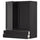 METOD / MAXIMERA wall cabinet w 2 doors/2 drawers, black/Lerhyttan black stained, 80x100 cm