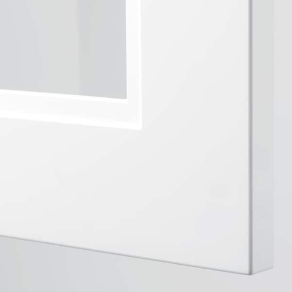 METOD / MAXIMERA - Wall cab w 2 glass doors/2 drawers, white/Axstad matt white