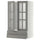 METOD / MAXIMERA - METOD / MAXIMERA Wall cab w 2 glass doors/2 drawers, white/Bodbyn grey, 60x100 cm