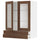 METOD / MAXIMERA - METOD / MAXIMERA Wall cab w 2 glass doors/2 drawers, white Enköping/brown walnut effect, 80x100 cm