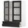 METOD / MAXIMERA wall cab w 2 glass doors/2 drawers, white/Lerhyttan black stained, 80x100 cm