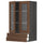 METOD / MAXIMERA - METOD / MAXIMERA Wall cab w 2 glass doors/2 drawers, black Enköping/brown walnut effect, 60x100 cm