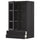 METOD / MAXIMERA - METOD / MAXIMERA Wall cab w 2 glass doors/2 drawers, black/Lerhyttan black stained, 60x100 cm