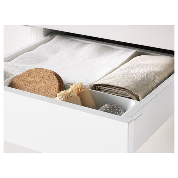 Ikea METOD / MAXIMERA - Wall cabinet w glass door/2 drawers, white/Bodbyn off-white, 40x100 cm
