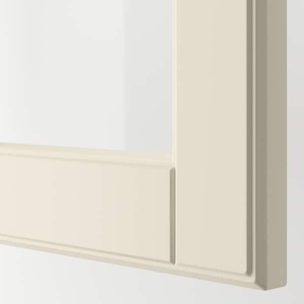 METOD / MAXIMERA - Wall cabinet w glass door/2 drawers, white/Bodbyn off-white, 40x100 cm - best price from Maltashopper.com 79393684