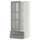METOD / MAXIMERA - METOD / MAXIMERA Wall cabinet w glass door/2 drawers, white/Bodbyn grey, 40x100 cm