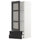 METOD / MAXIMERA wall cabinet w glass door/2 drawers, white/Lerhyttan black stained, 40x100 cm