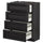 METOD base cab 4 frnts/4 drawers, black/Lerhyttan black stained, 60x37 cm