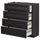 METOD base cab 4 frnts/4 drawers, black/Lerhyttan black stained