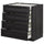METOD base cb 4 frnts/2 low/3 md drwrs, black/Lerhyttan black stained, 80x60 cm