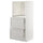 METOD - METOD High cabinet w 2 drawers for oven, white/Lerhyttan light grey, 60x60x140 cm