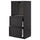 METOD high cabinet w 2 drawers for oven, black/Lerhyttan black stained, 60x60x140 cm