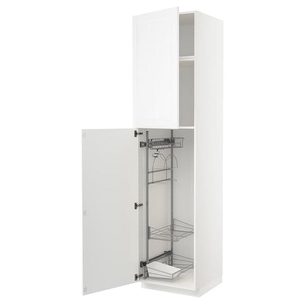 METOD - High cabinet with cleaning interior, white/Axstad matt white, 60x60x240 cm