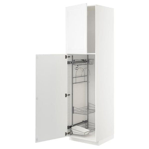METOD - High cabinet with cleaning interior, white/Axstad matt white, 60x60x220 cm